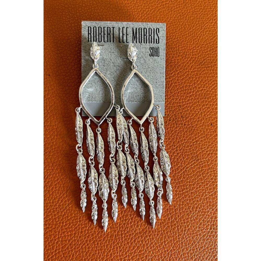 Robert Lee Morris Silver Tone Mother Earth Earrings